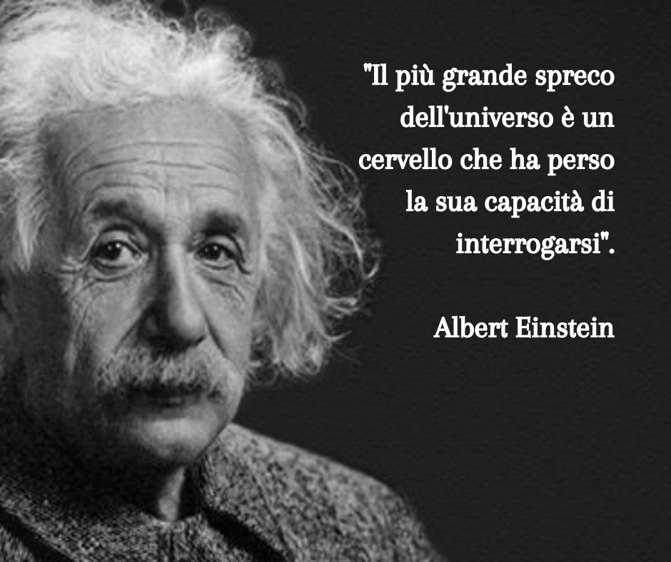 "Il più grande spreco del
l'universo è un cervello che ha perso
la sua capacità di interrogarsi".

Albert Einstein